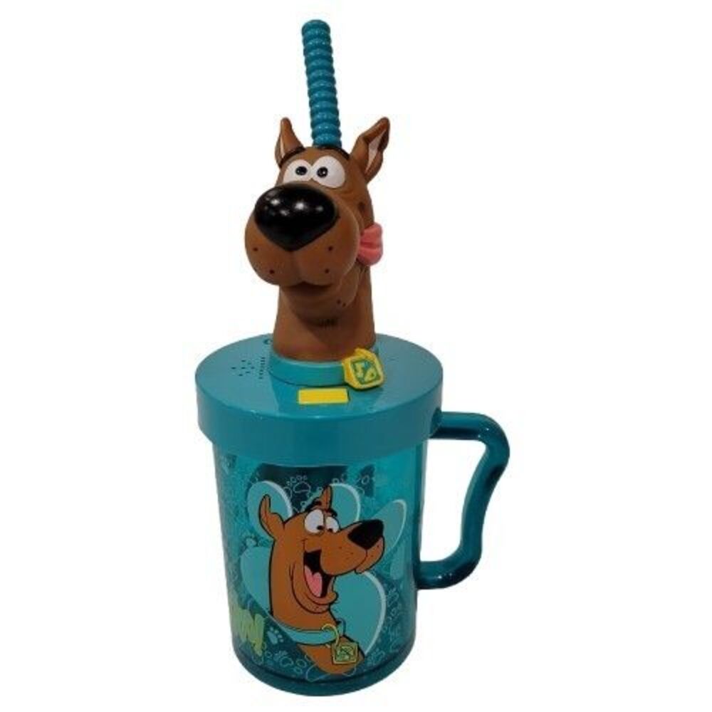 Scooby‑Doo Talking Cup with Lid & Spiral Straw – 1998 Vintage Character Cup